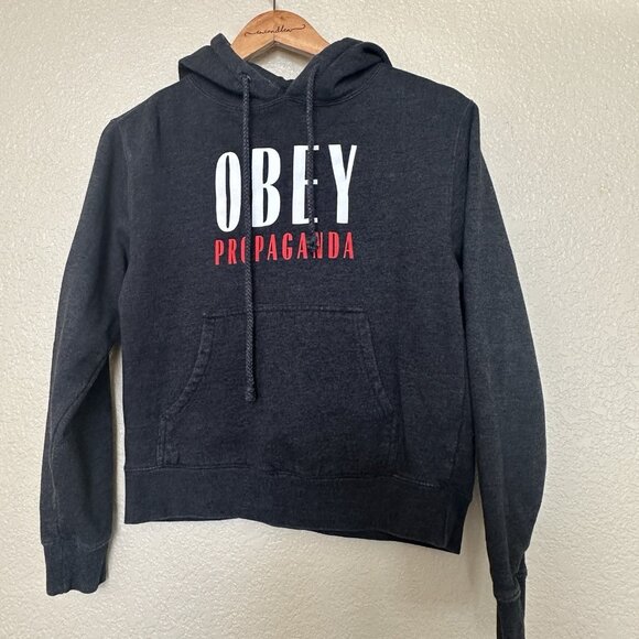 Obey Tops - Obey Propaganda Hoodie No 89 sweatshirt black red size small mens womens‎ casual